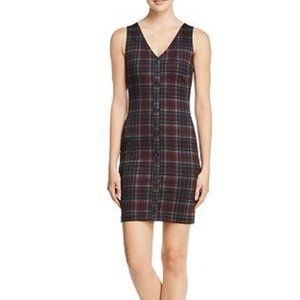 Aqua Bloomingdale's Plaid button front mini dress